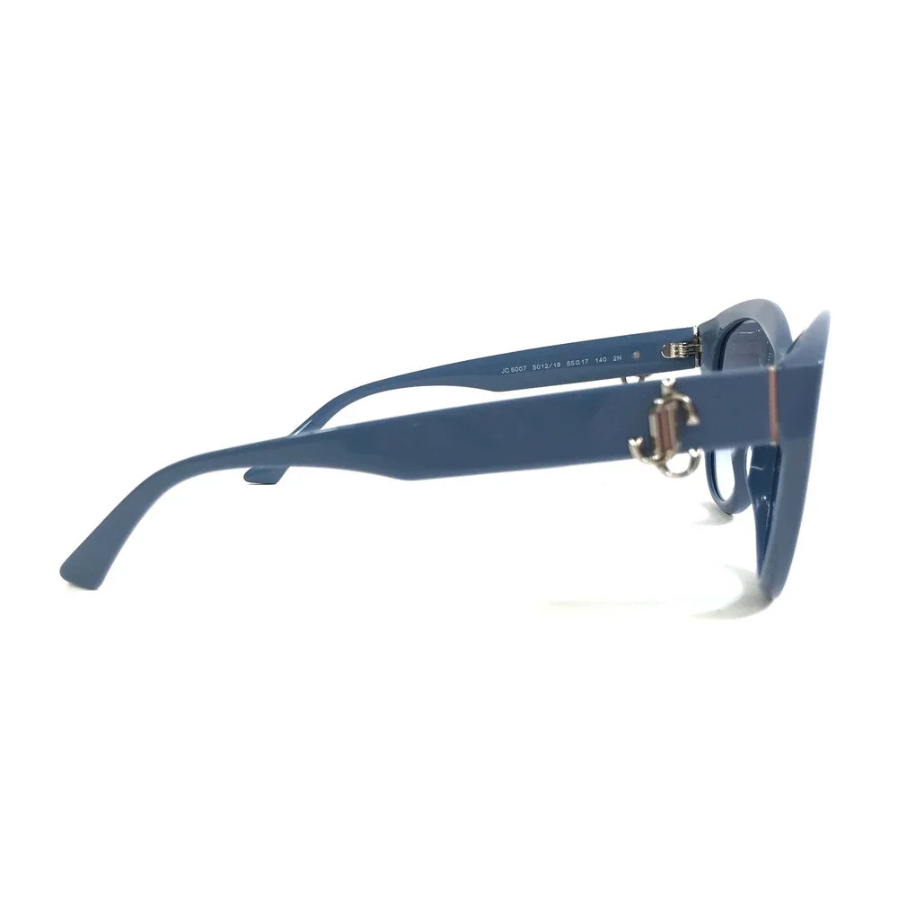 Jimmy Choo Sunglasses JC5007 5012/19 Shiny Blue Cat Eye w/ Blue Gradient Lenses